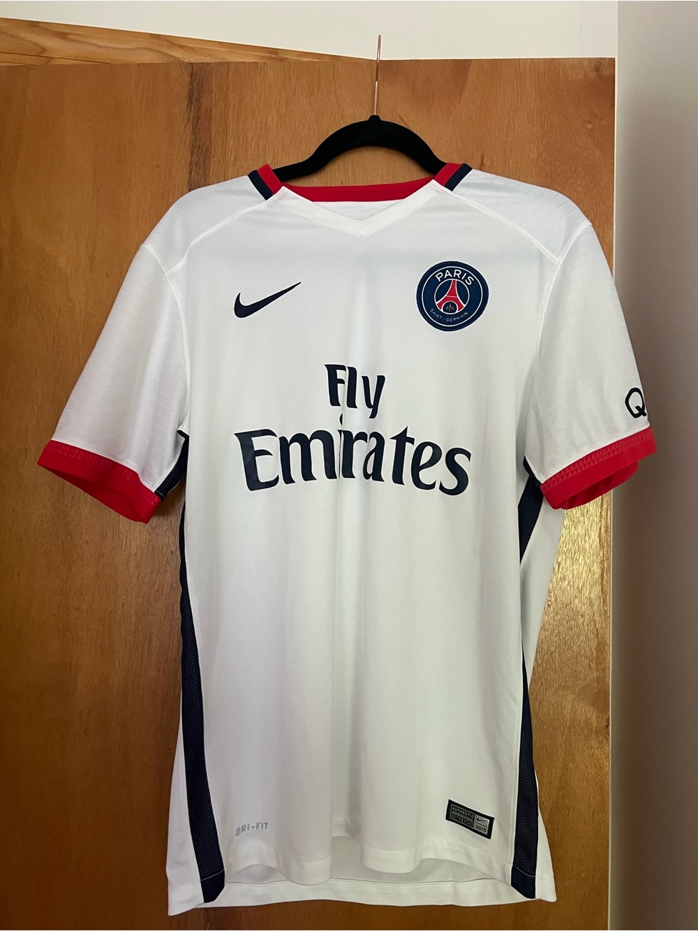 2015 Nike Paris Saint-Germain Fly Emirates White Soccer Jersey